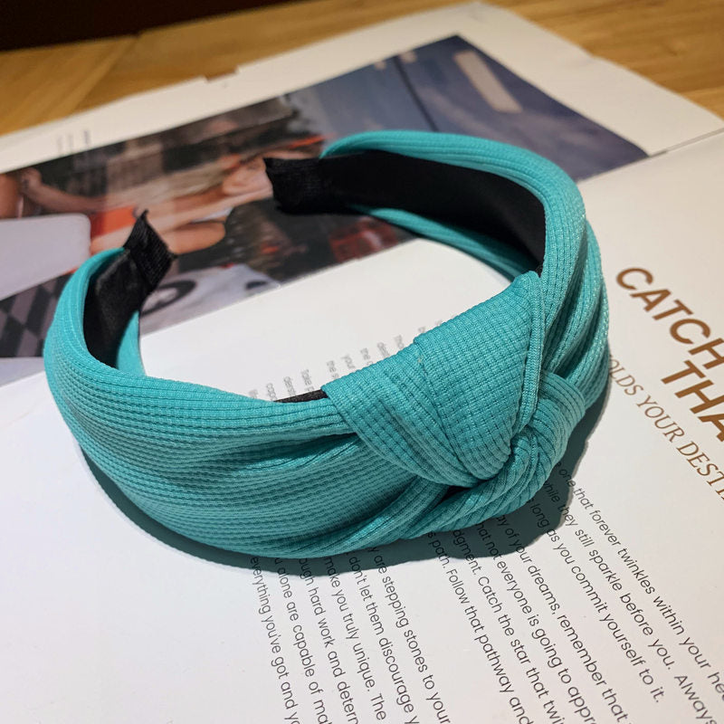Wholesale Fluorescent Cloth Middle Knot Hairband Solid Color Fabric Headband